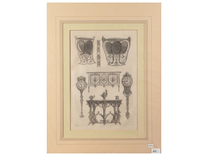 Giovanni Battista Piranesi - Disegni di Mobili e Orologi