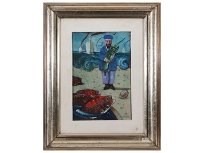 Paesaggio Marino con Pescatore