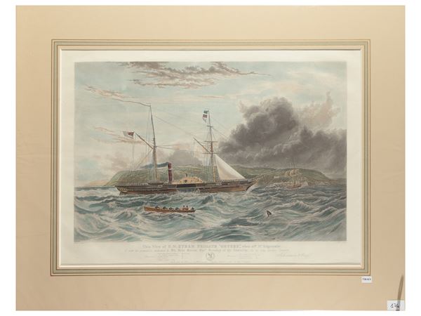 This view of H.M. Steam Frigate "Geyser", when off Mt Edgecombe