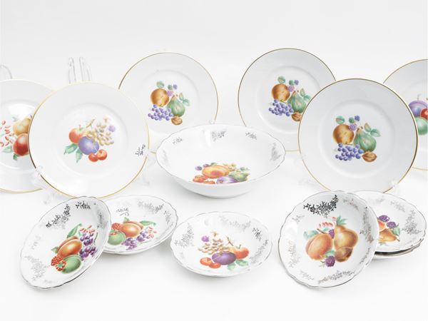 Two porcelain fruit sets, Ricard Ginori