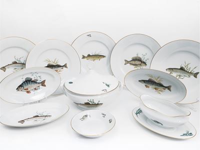 Servizio di Piatti da Pesce in Porcellana, Richard Ginori