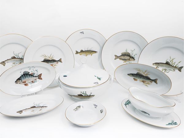 Servizio di piatti da pesce in porcellana, Richard Ginori