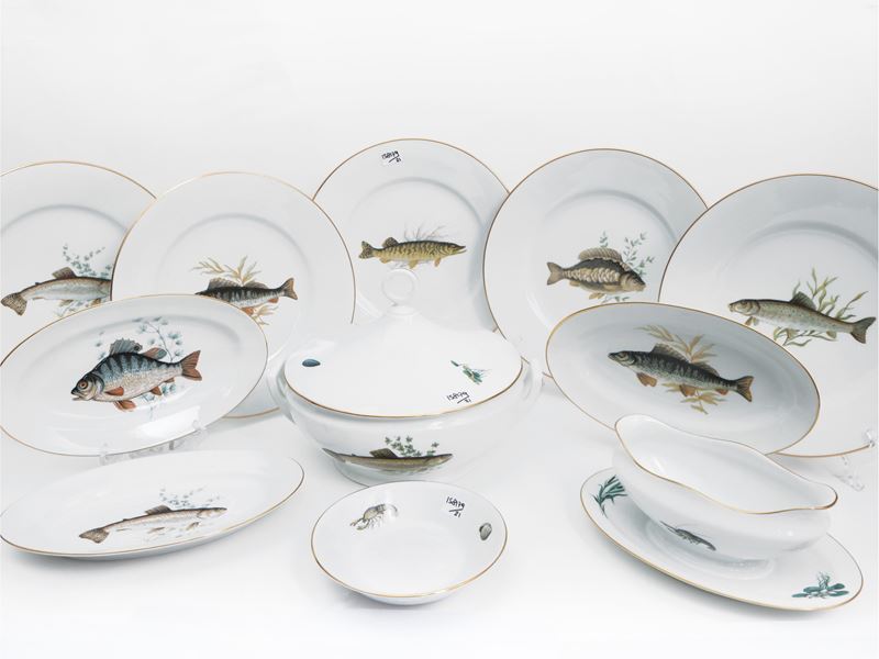 Servizio di Piatti da Pesce in Porcellana, Richard Ginori