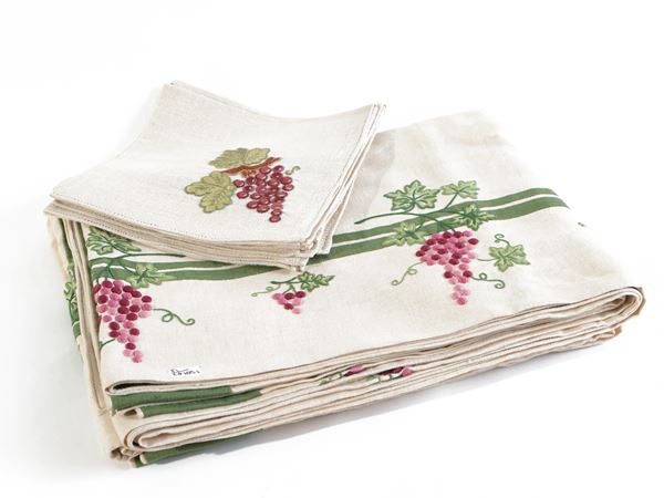 Ivory linen tablecloth, Emilia Bellini