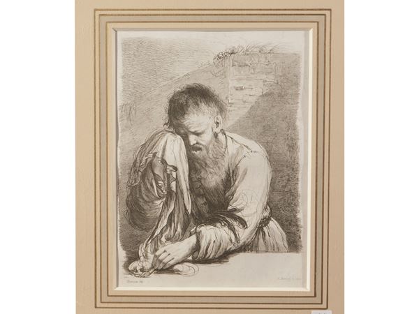 Johann Adam Bartsch - Old man crying - Rebecca at the well