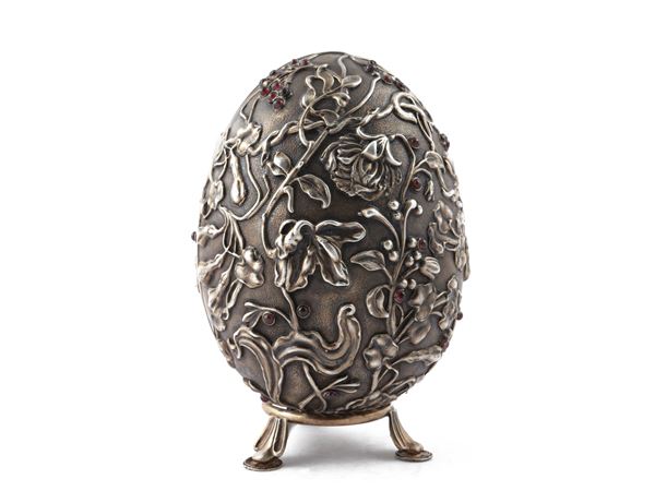 Silver egg, Pavel Akimov Ovchinnikov, Moscow 1868