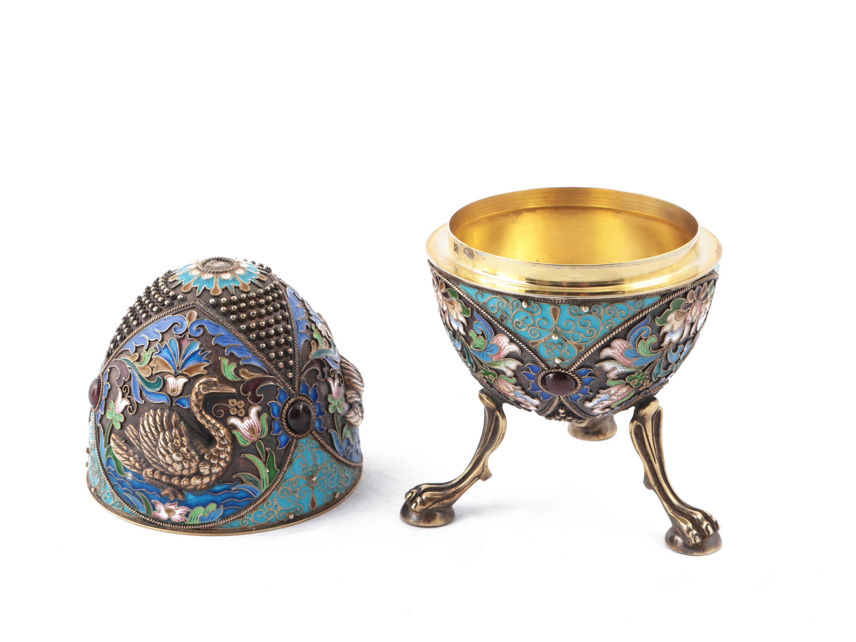 Uovo in Argento e Smalti Cloisonné, Ivan Zakharov, Mosca 1908-1917