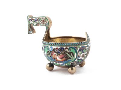 Kovsh in Argento e Smalti Cloisonné, Mosca 1908-1917