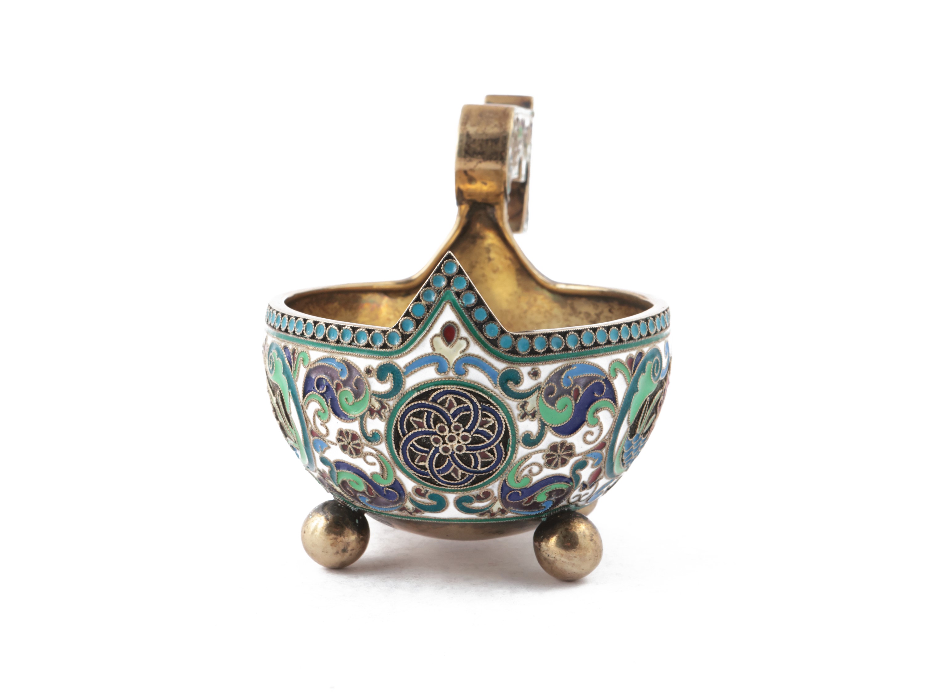 Kovsh in Argento e Smalti Cloisonné, Mosca 1908-1917