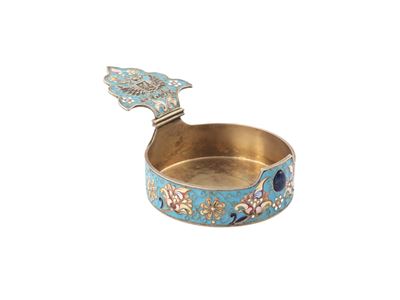 Kovsh in Argento e Smalti Cloisonné, Vasily Andreyev o Akimov, Mosca 1908-1917