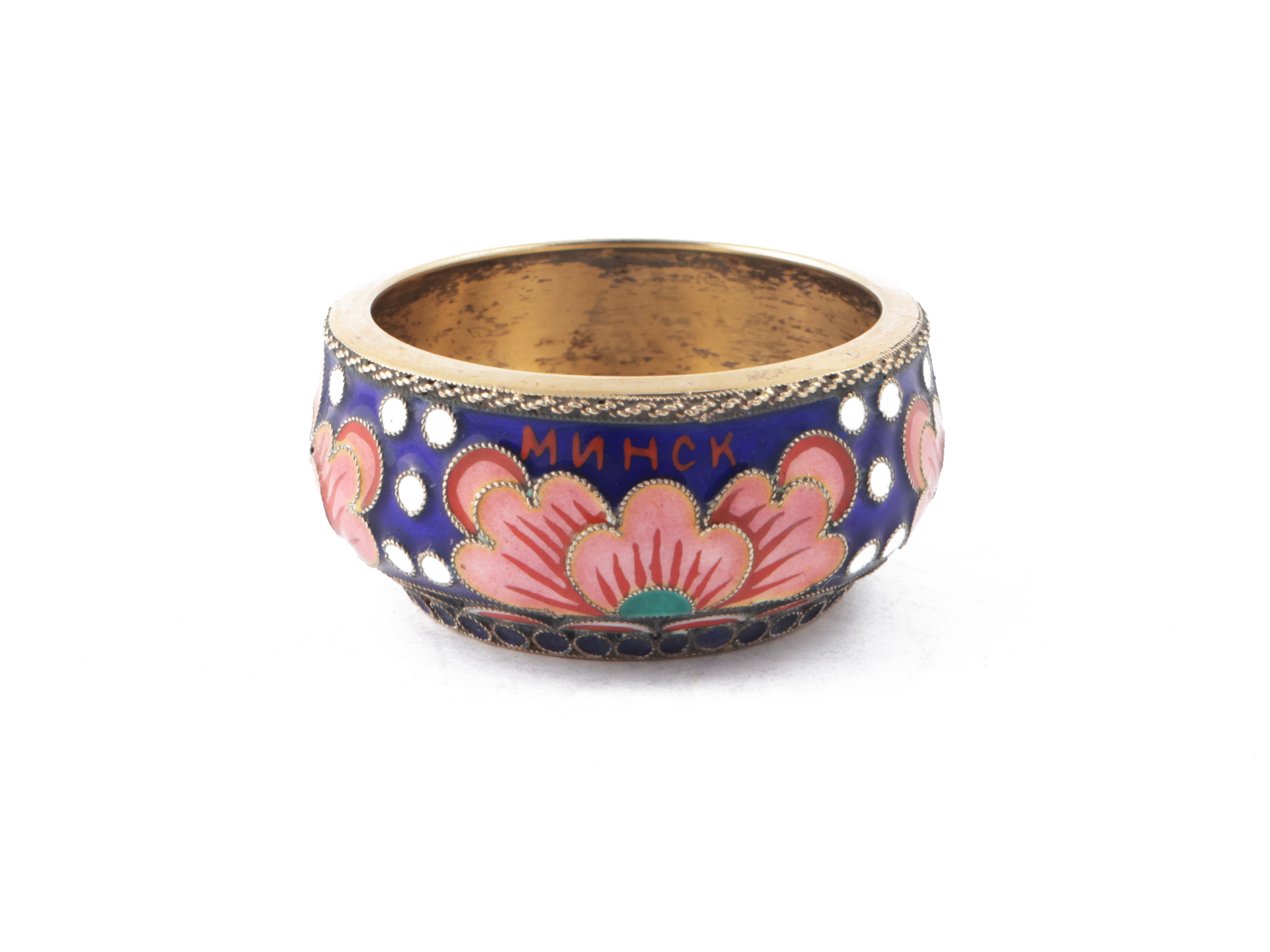 Piccola Saliera in Argento e Smalti Cloisonné, San Pietroburgo 1927-1958