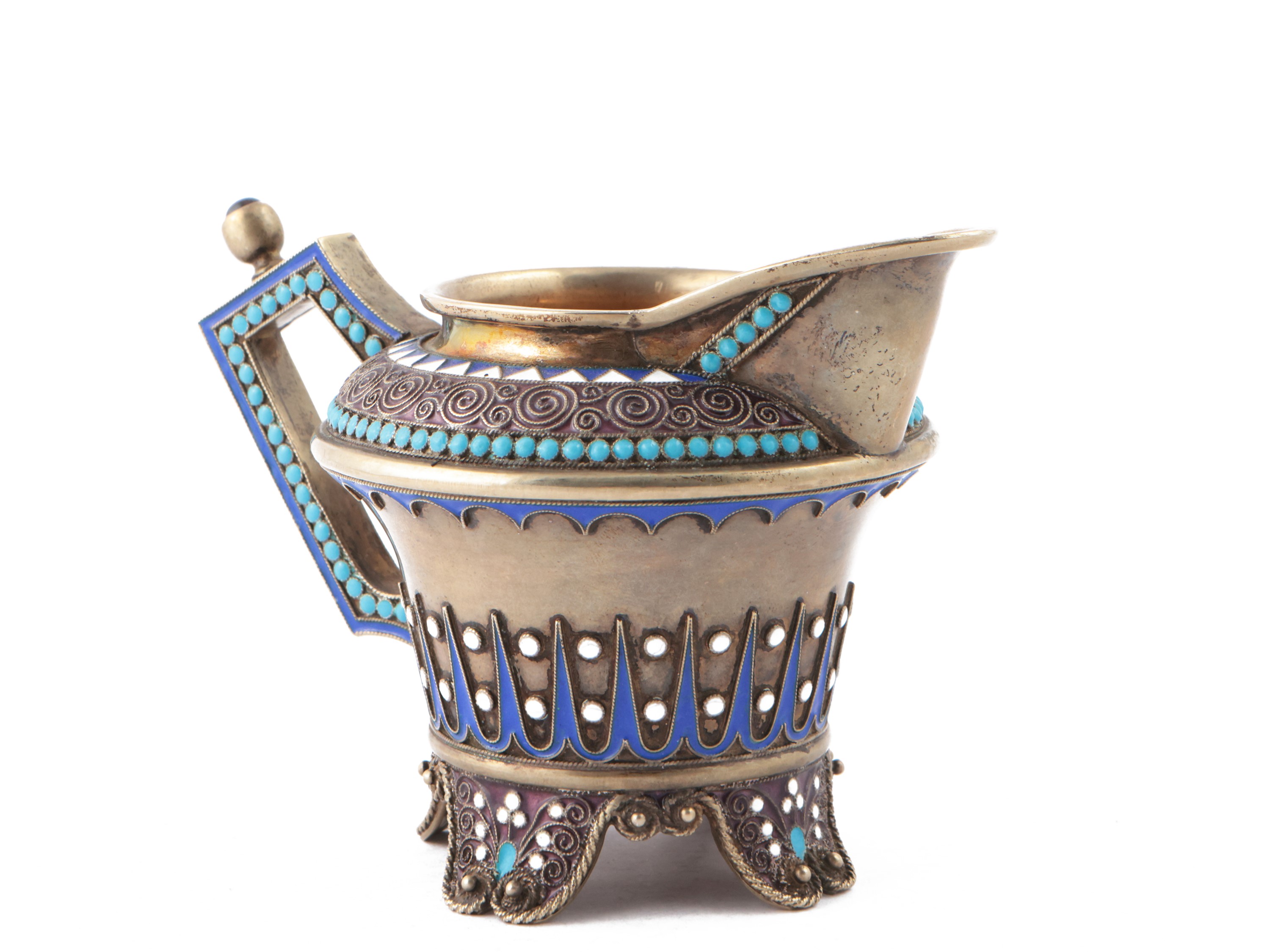 Lattiera in Argento e Smalti Cloisonnè, Mosca 1891