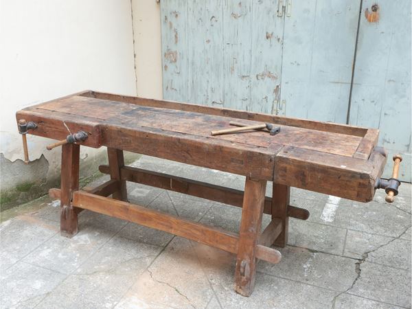 Antique walnut work table