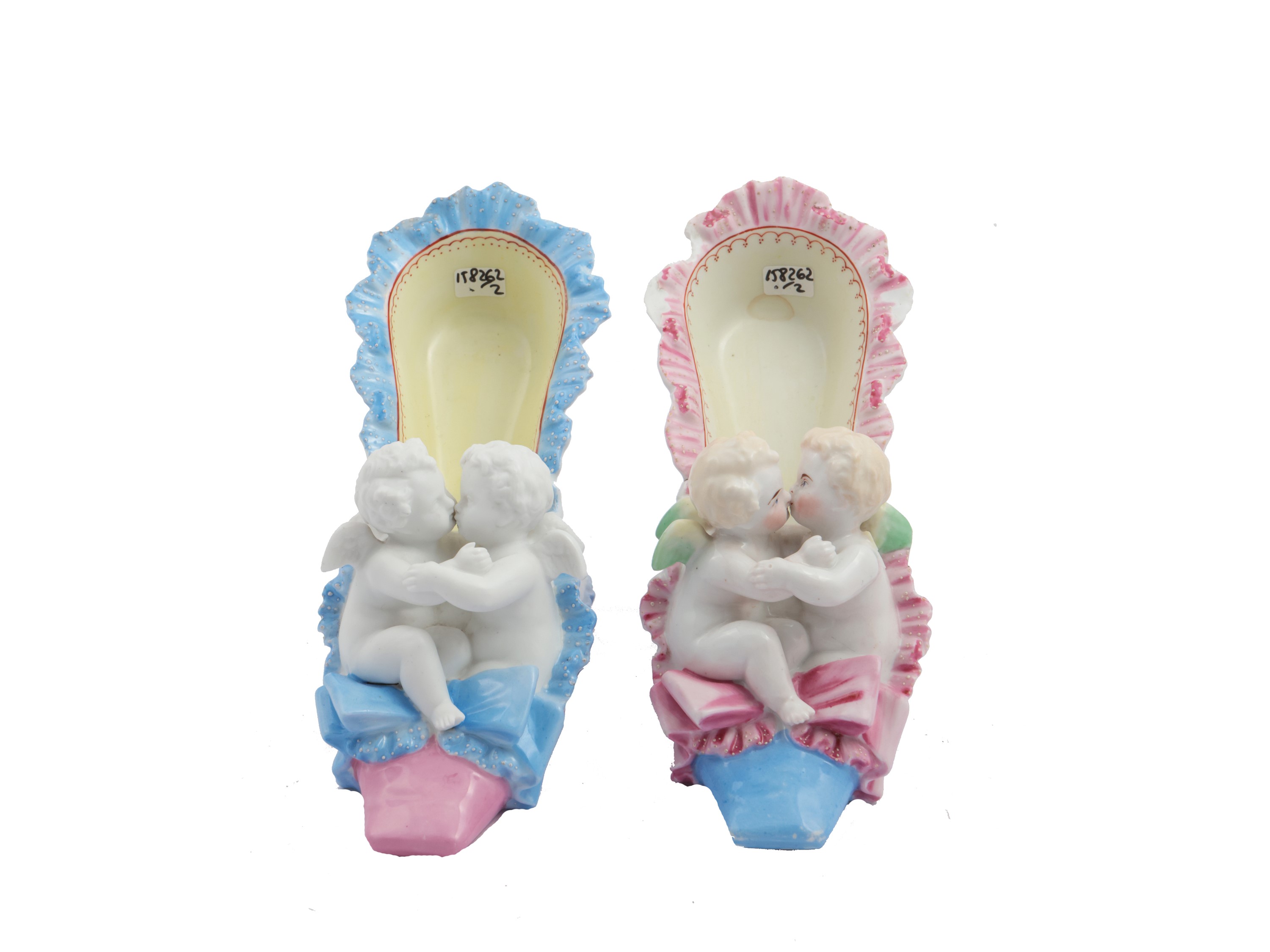Coppia di Piccoli Vasi in Porcellana, Inizio del XX Secolo