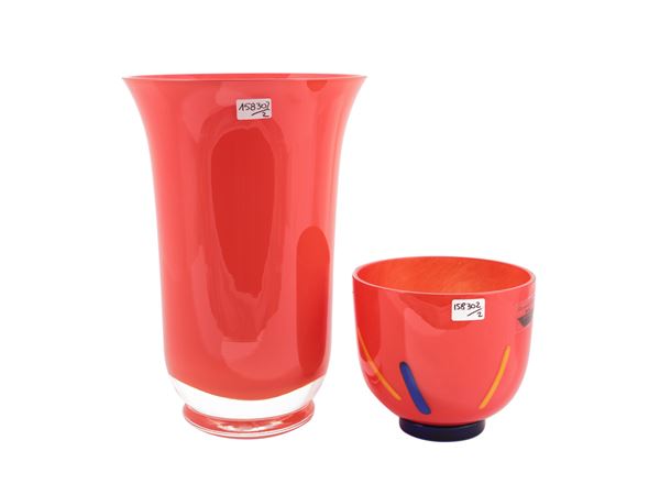 A Barovier & Toso vase and bowl from the B.A.G. series  (Czech Republic, 80s/90s)  - Auction Colour and Shapes. A collection of Barovier&Toso - Maison Bibelot - Casa d'Aste Firenze - Milano