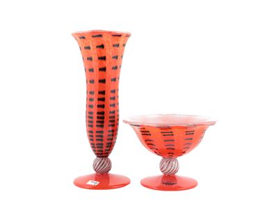 Un Vaso e una Alzata Barovier & Toso della Serie B.a.g