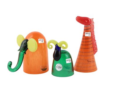 Tre Figure di Animali Barovier & Toso della Serie B.a.g.