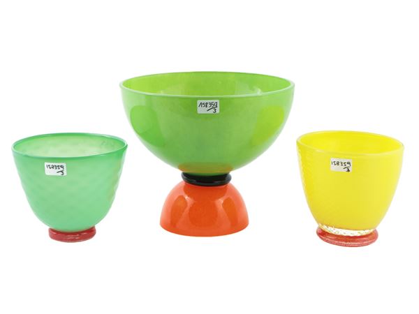 Three Barovier & Toso cups from the B.A.G. series
