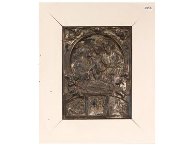Altorilievo in Metallo Argentato di Gusto Art Nouveau