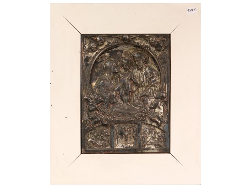 Altorilievo in Metallo Argentato di Gusto Art Nouveau