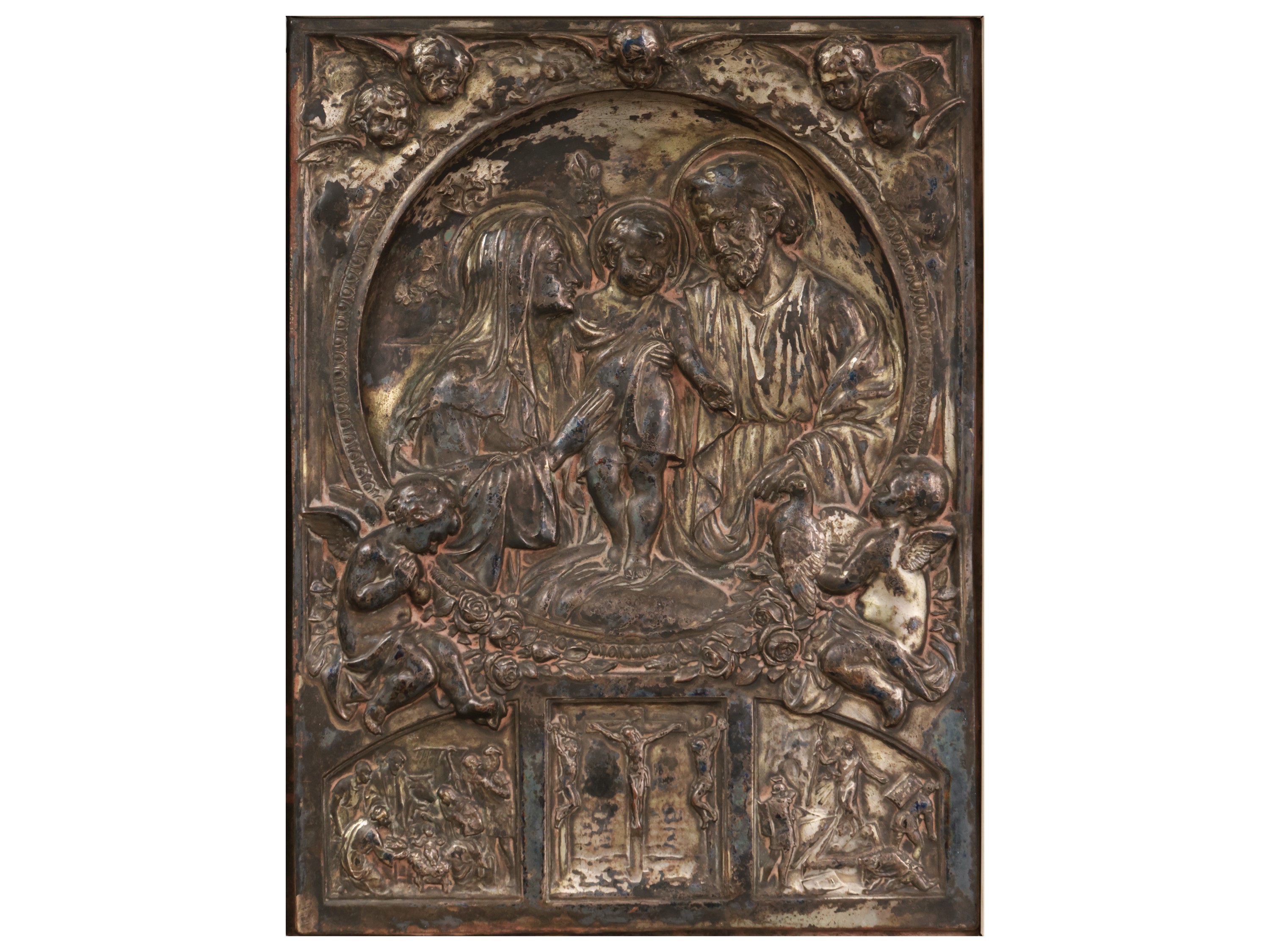 Altorilievo in Metallo Argentato di Gusto Art Nouveau
