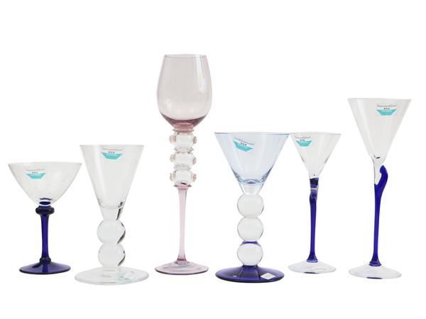 Six Barovier & Toso glasses from the B.A.G. series