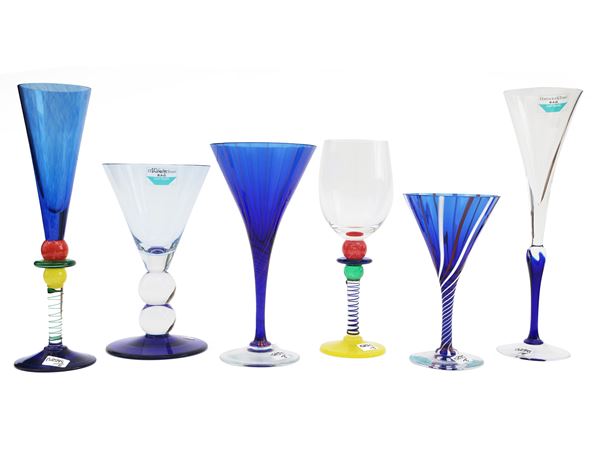 Six Barovier & Toso multicolored glass tumblers from the B.A.G. series