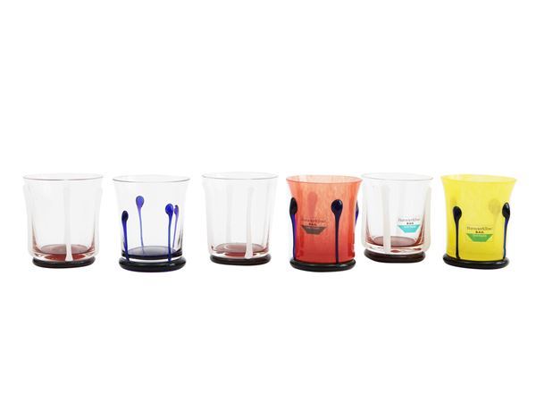 Serie di sei bicchieri da acqua Barovier & Toso della serie B.A.G.