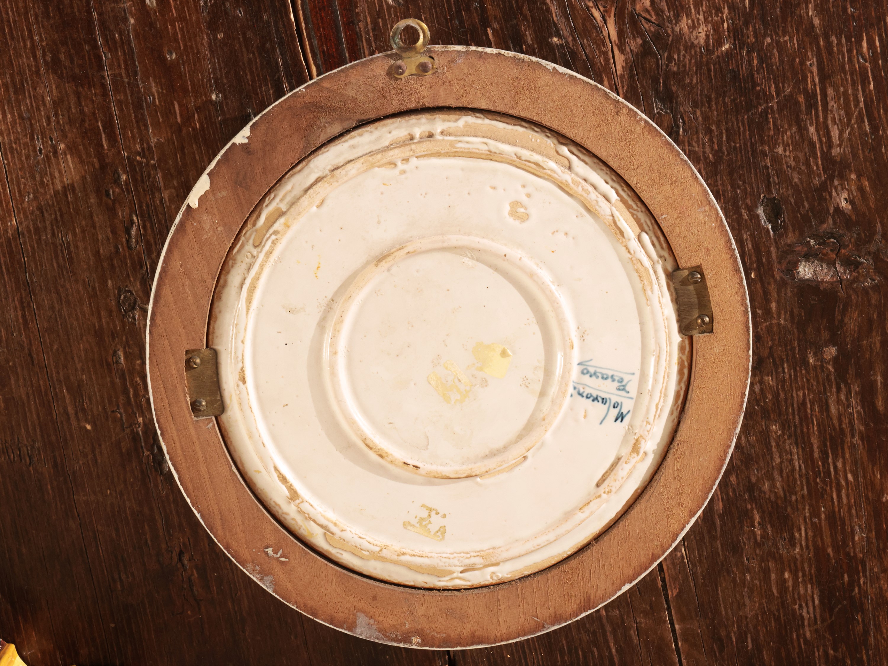 Placca Rotonda in Terracotta Smaltata, Molaroni Anni Trenta