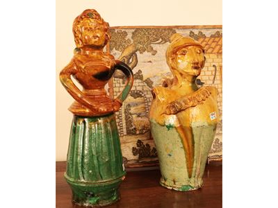 Due Vasi Antropomorfi in Terracotta Invetriata, Sicilia