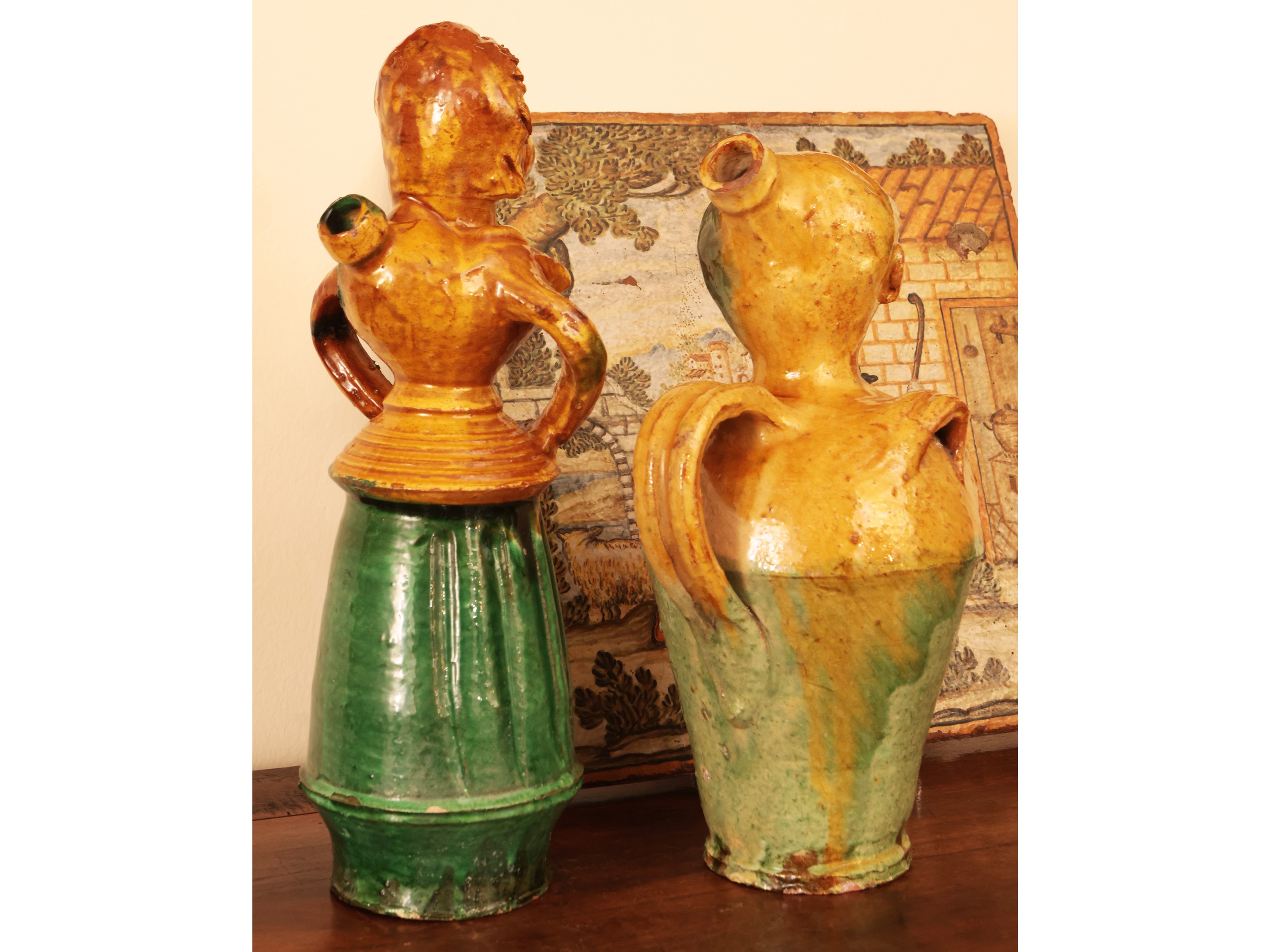Due Vasi Antropomorfi in Terracotta Invetriata, Sicilia
