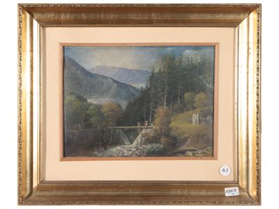 Paesaggio Montano con Ponte e Processione, 1916