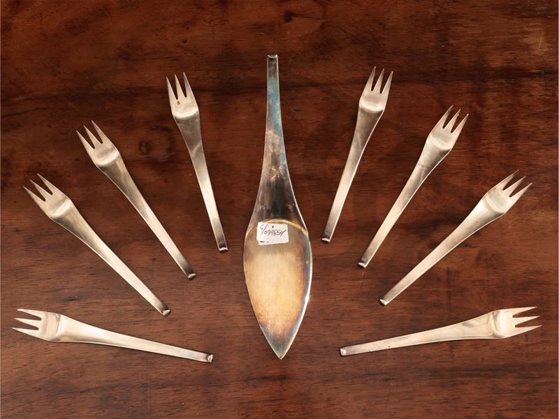 Set di Posate da Dolce in Argento Sterling 925, Hans Hansen Denmark