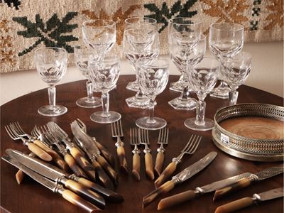 Set di Dodici Bicchieri in Cristallo