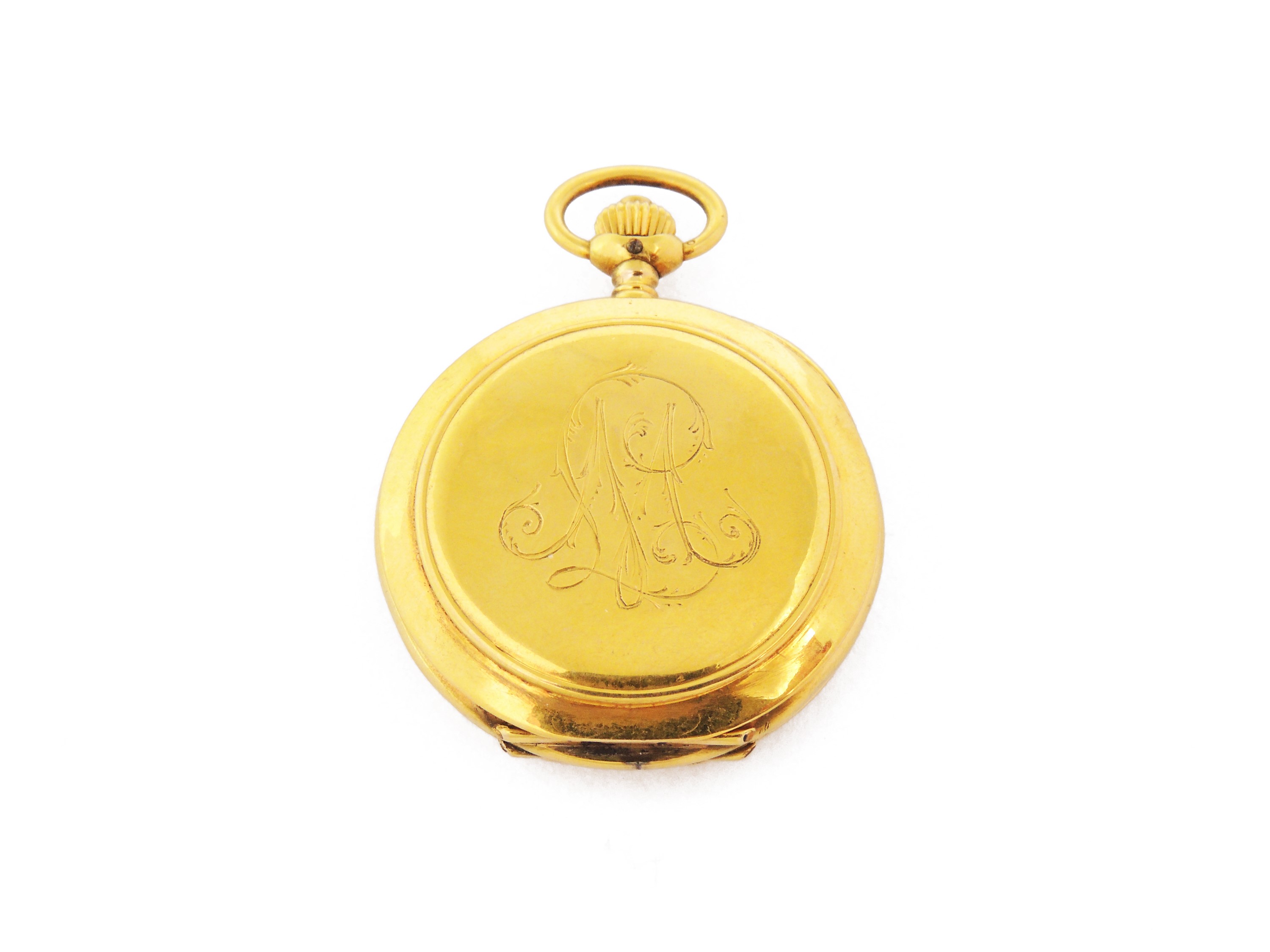 Orologio da Tasca Longines in Oro Giallo con Smalti Policromi e Diamanti