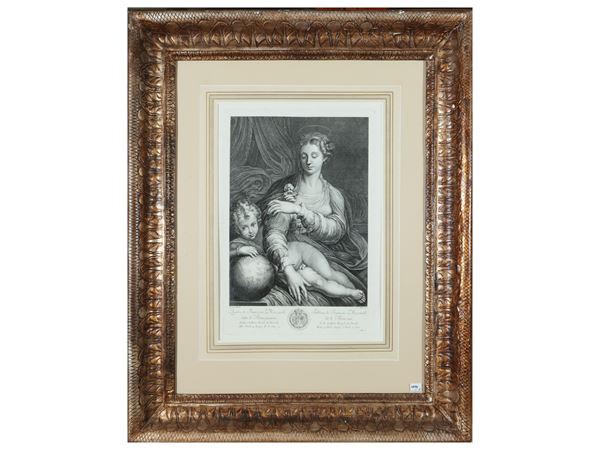 Madonna con bambino  (XVIII/XIX secolo)  - Asta Una collezione di stampe - parte II - Maison Bibelot - Casa d'Aste Firenze - Milano