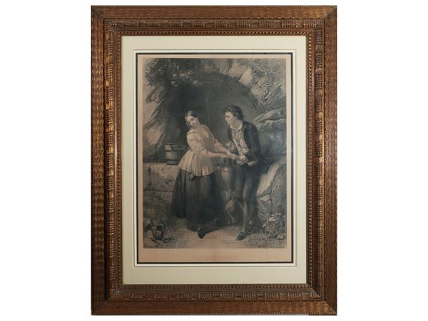 Scena galante  (XIX secolo)  - Asta Una collezione di stampe - parte II - Maison Bibelot - Casa d'Aste Firenze - Milano