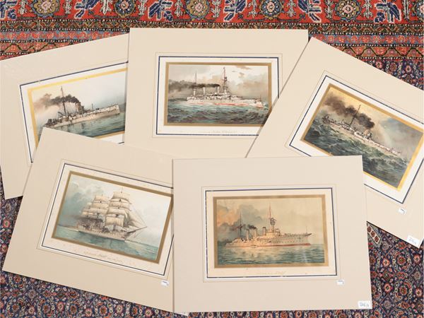 Warships  - Auction A print collection - II part - Maison Bibelot - Casa d'Aste Firenze - Milano