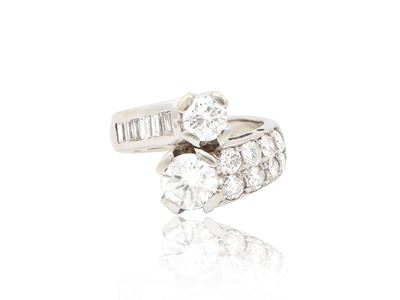 Anello Contratriè in Oro Bianco con Diamanti