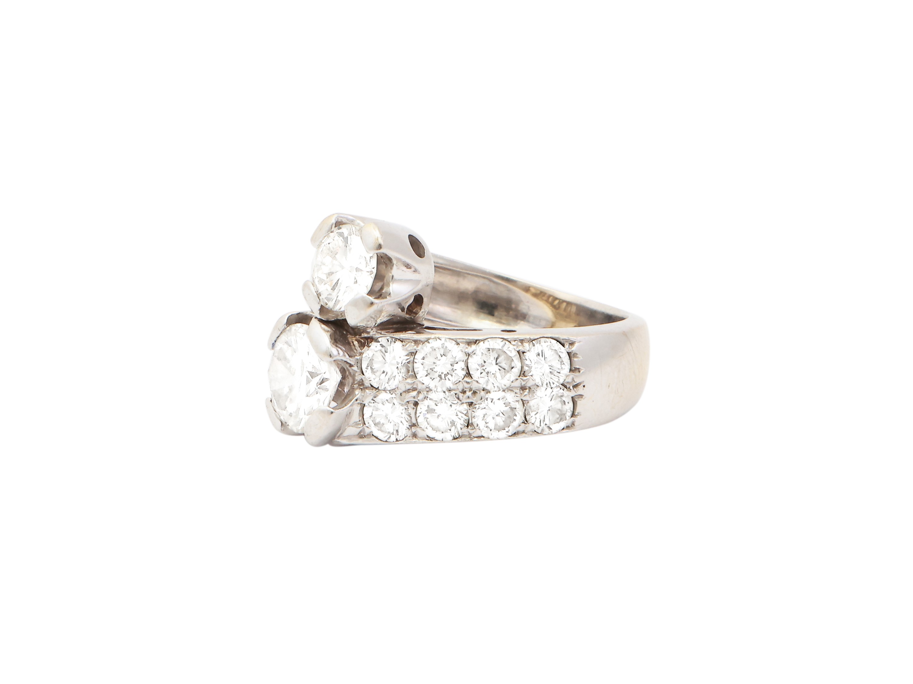 Anello Contratriè in Oro Bianco con Diamanti