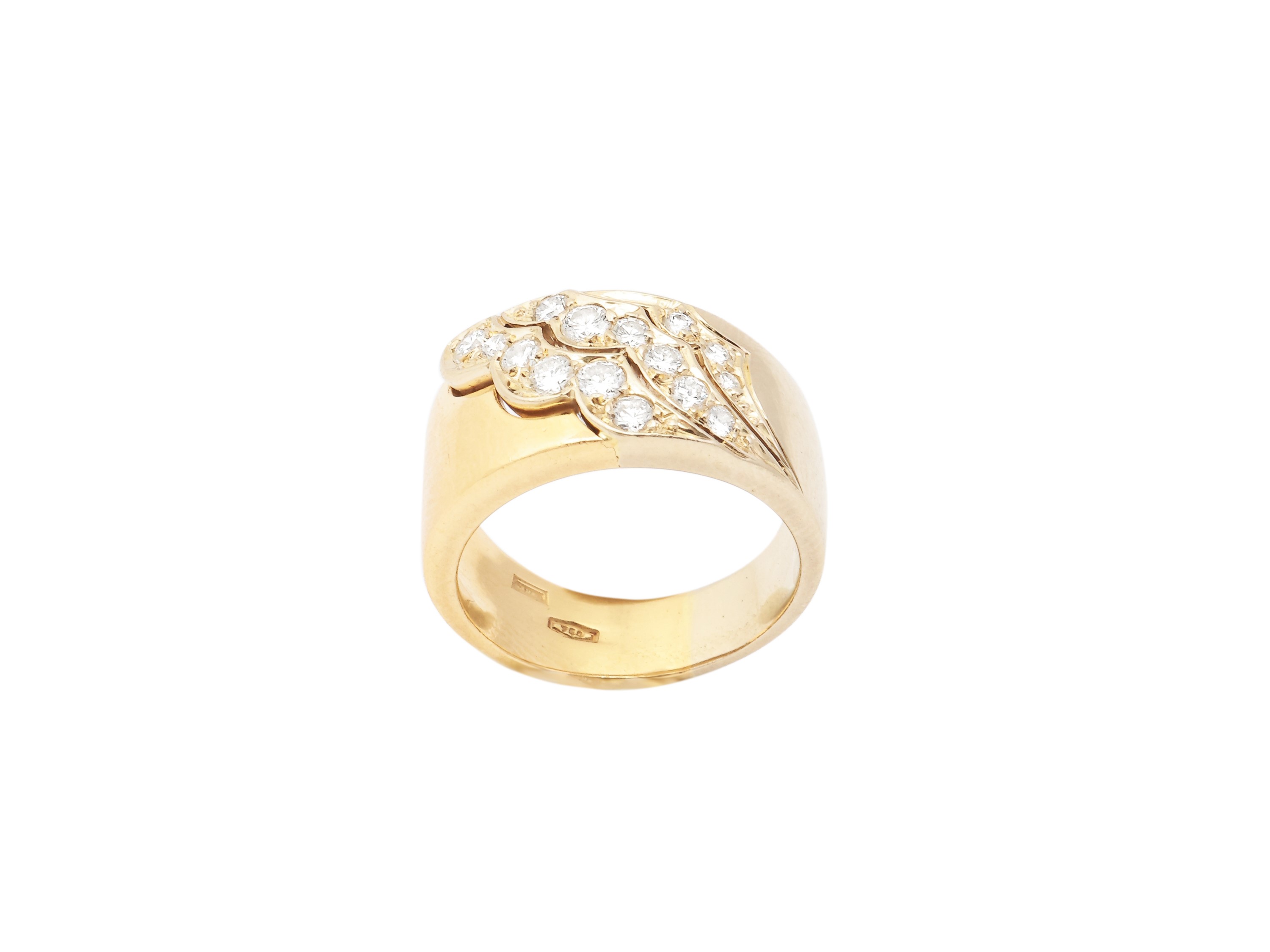 Anello a Fascia in Oro Giallo e Oro Bianco con Diamanti