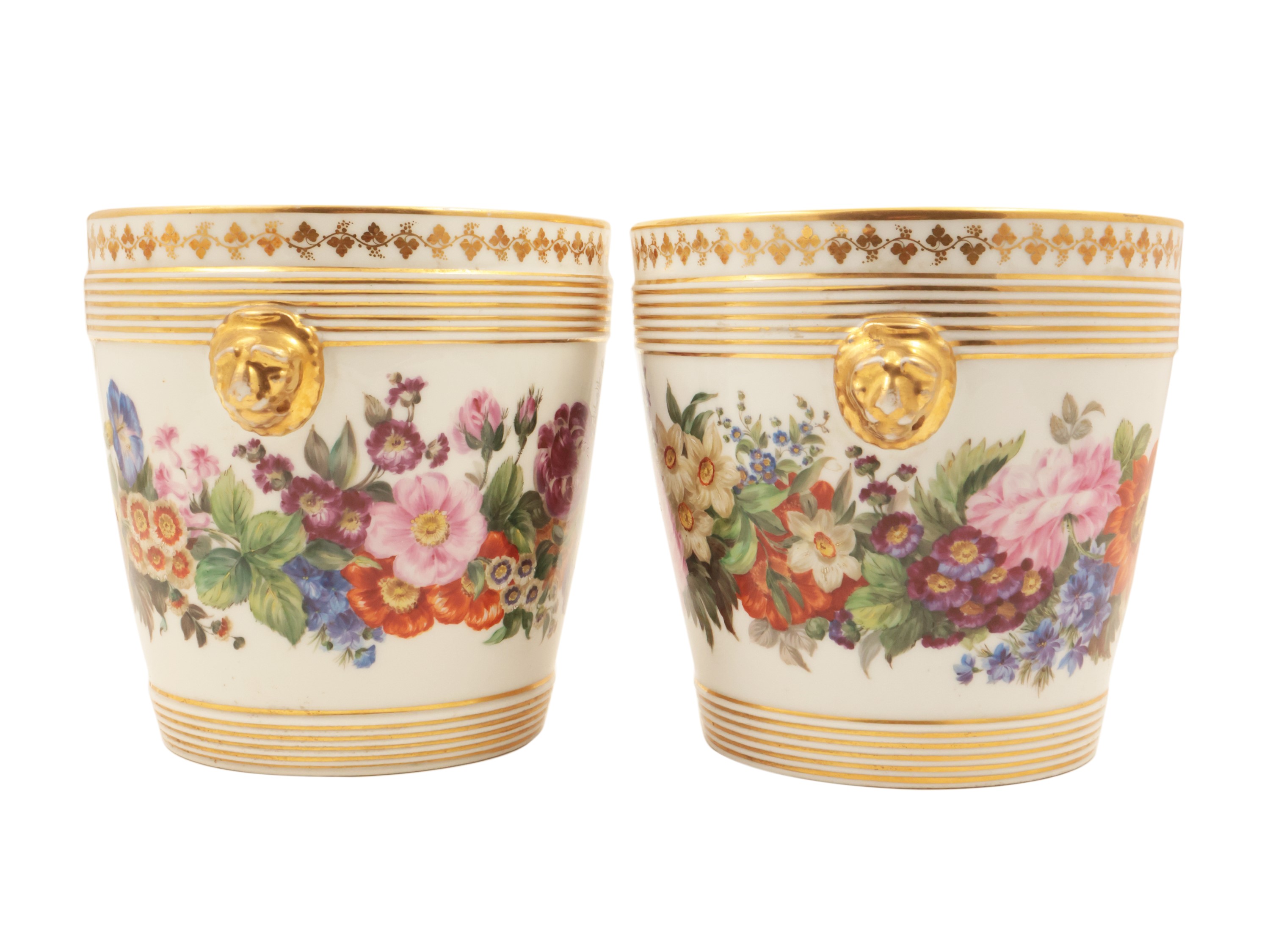 Coppia di portavasi in porcellana, Francia metà del XIX secolo