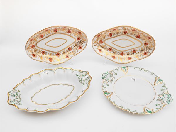 Porcelain table accessories, mid-19th century