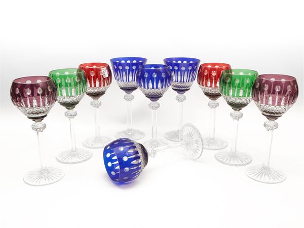 Series of twelve Arlecchino double crystal glasses