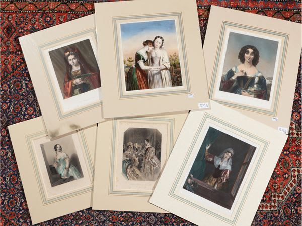 Dame  (XIX secolo)  - Asta Una collezione di stampe - parte II - Maison Bibelot - Casa d'Aste Firenze - Milano