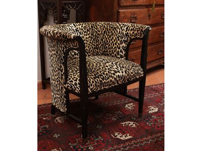 Coppia di Poltroncince Art Decò in Legno Ebanizzato