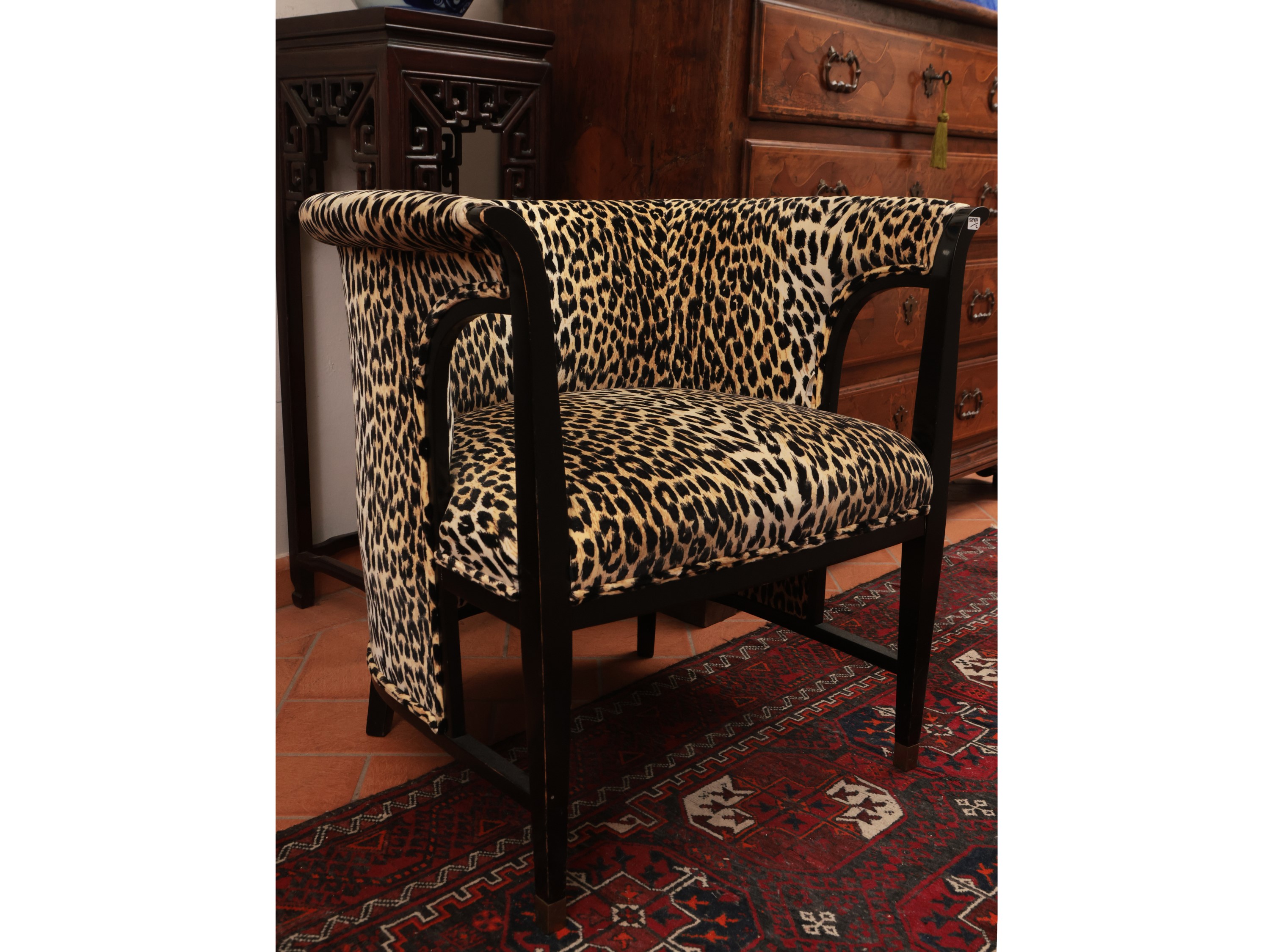 Coppia di Poltroncince Art Decò in Legno Ebanizzato
