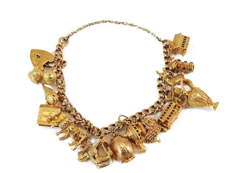 Bracciale Charms in Oro Rosa Prevalentemente 375/1000