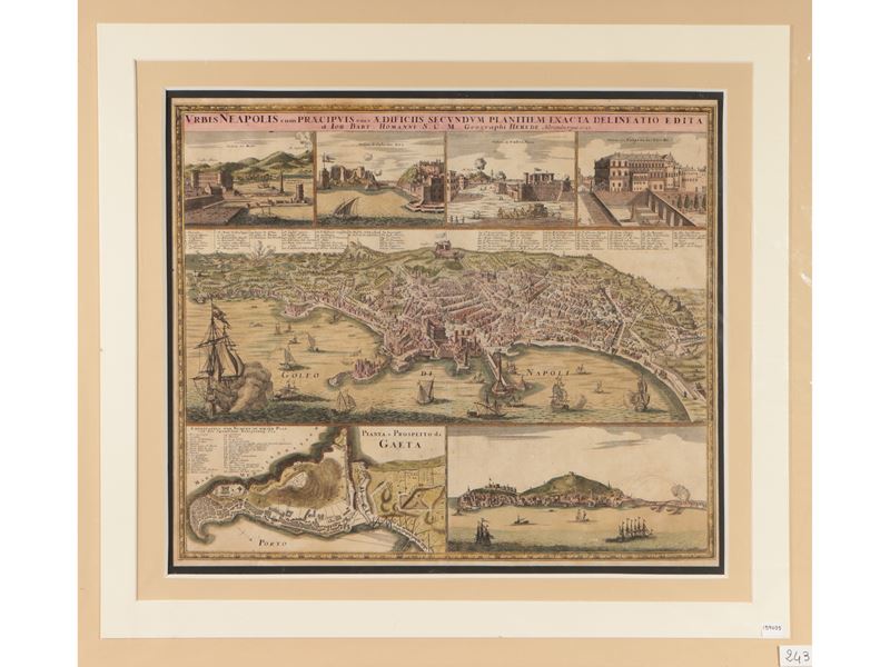 Johann Baptist Homann - Urbis Neapolis Cum Praecipuis Eius Aedificiis Secundum Planitiem Exacta D...