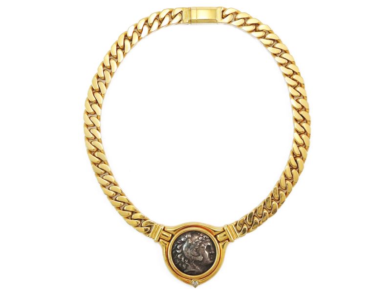 Bulgari, Girocollo Monete in Oro Giallo e Diamante